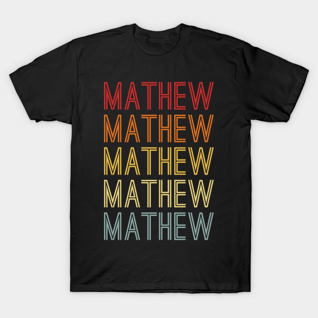 Mathew Name Vintage Retro Pattern T-Shirt by CoolDesignsDz